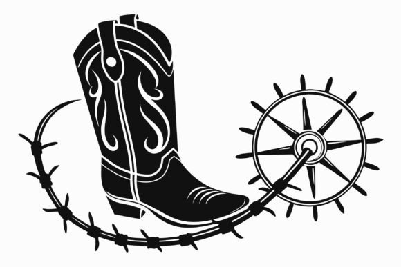 Cowboy Boot with Spur Silhouette Review