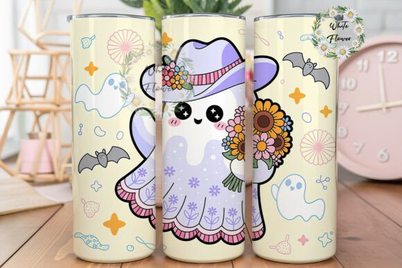 Cute Ghost Cowboy Floral Tumbler Wrap Review