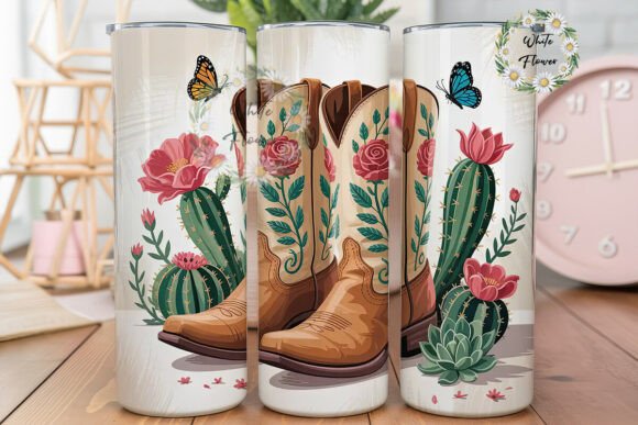 Desert Cowboy Boots 20oz Tumbler Wrap