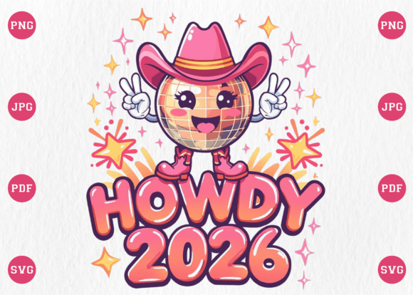 Howdy 2026 Happy New Year Cowboy Design Review