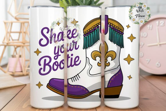 Mardi Gras Cowboy Boot 20oz Tumbler