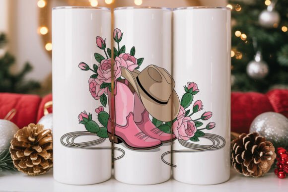 Pink Cowboy Boots Roses Tumbler Wrap Review for Real Projects