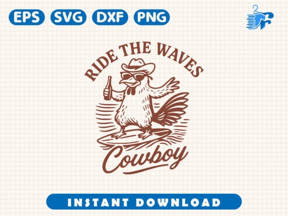 Ride the Waves Cowboy – A Bold Embroidery Design for Real Projects