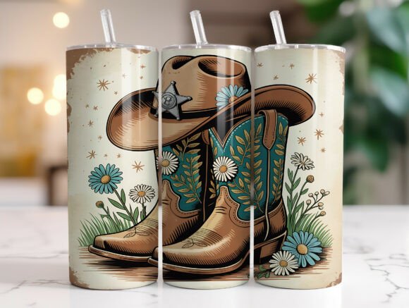 Western Cowboy Boots Tumbler Wrap Design Review